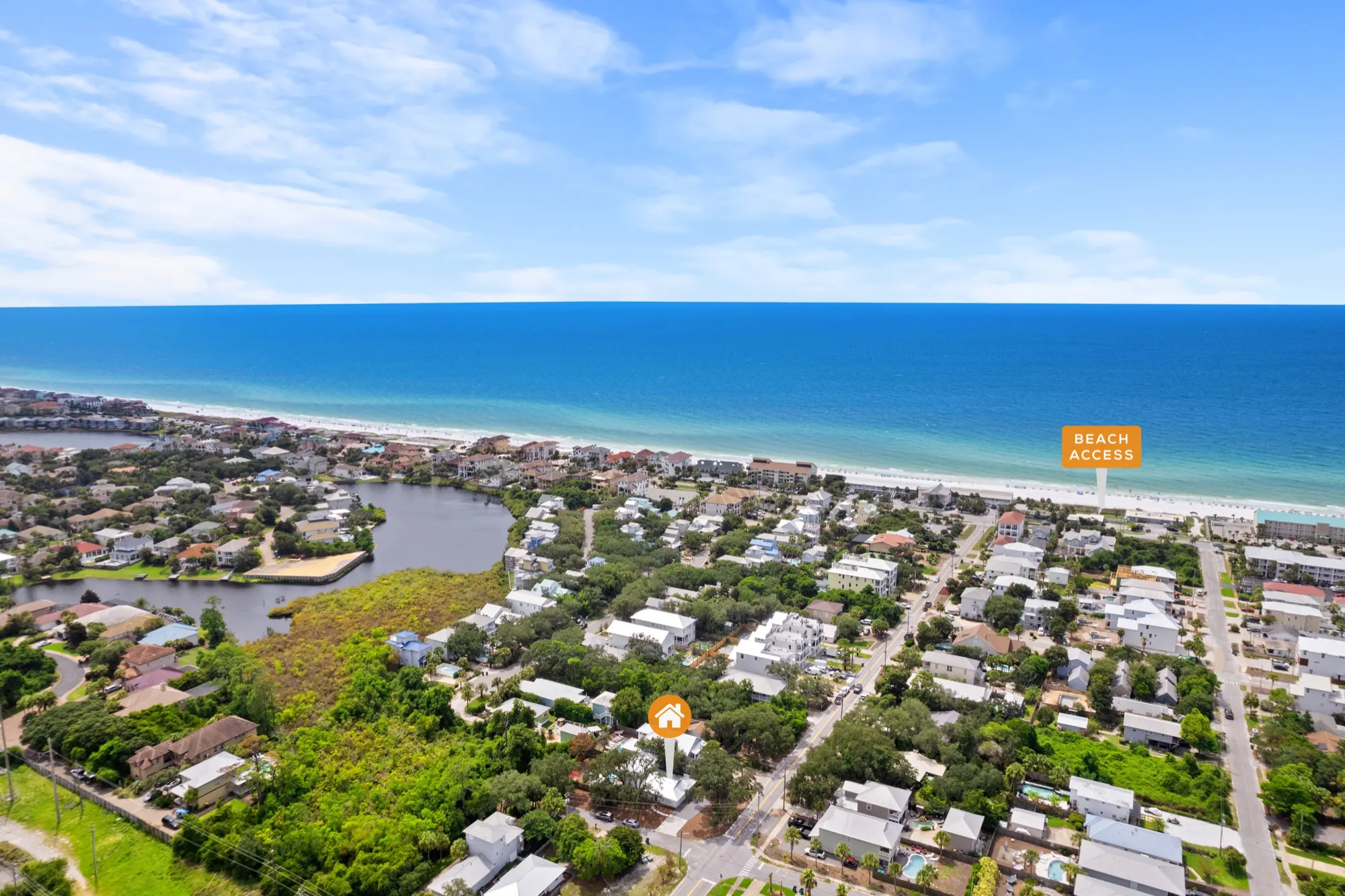 Load up a beach wagon and take a short 5 minute walk to the beach