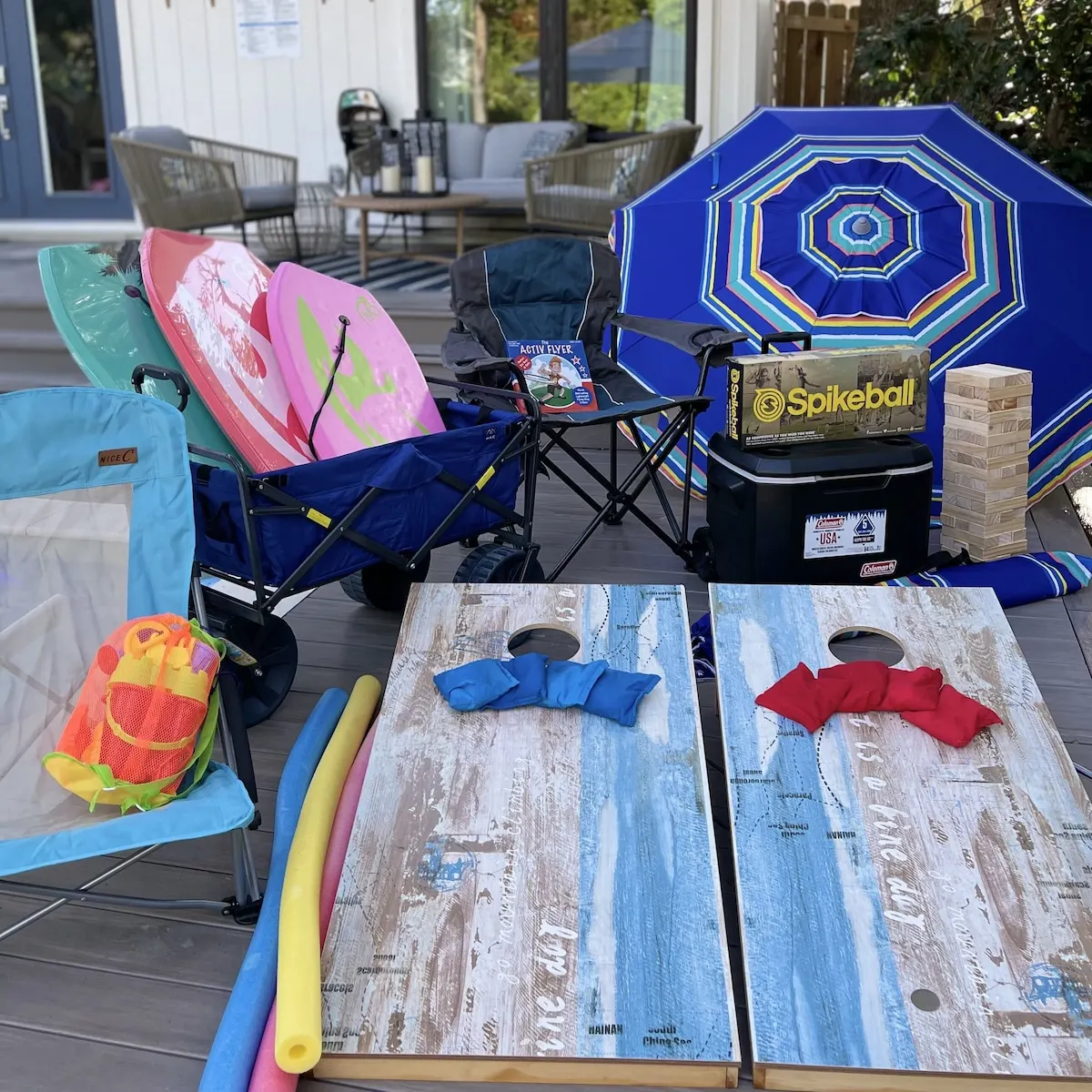 Beach gear provided: Beach chairs, coolers, umbrellas, beach wagons, and more